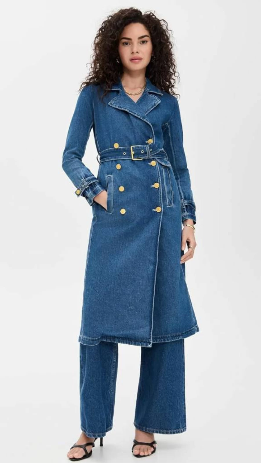 L'AGENCE Women's Bradley Denim Trench Coat