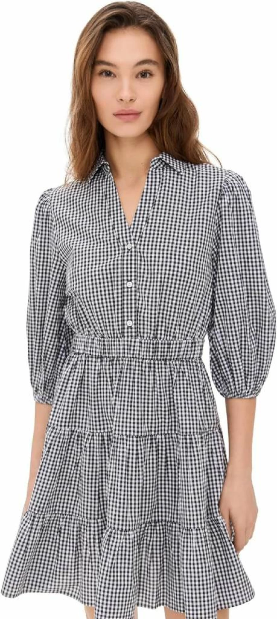 Playa Lucila Women's Gingham Collared Dress - Stylish Summer Casual Dress with Classic Checkered Pattern