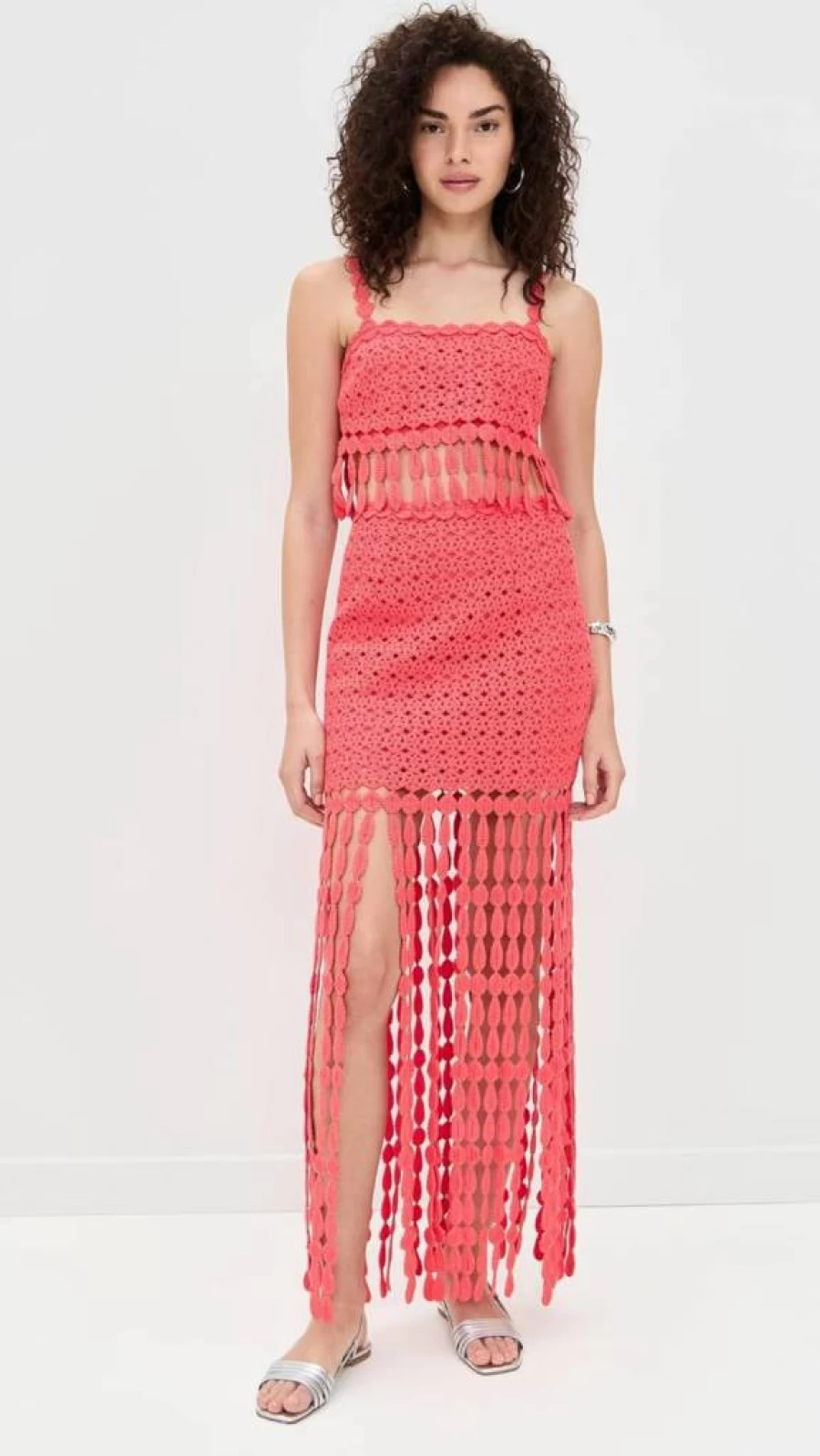 Saylor Women's Elie Fringe Embroidery Skirt Set - Boho Chic Floral Maxi Skirt with Tassel Details