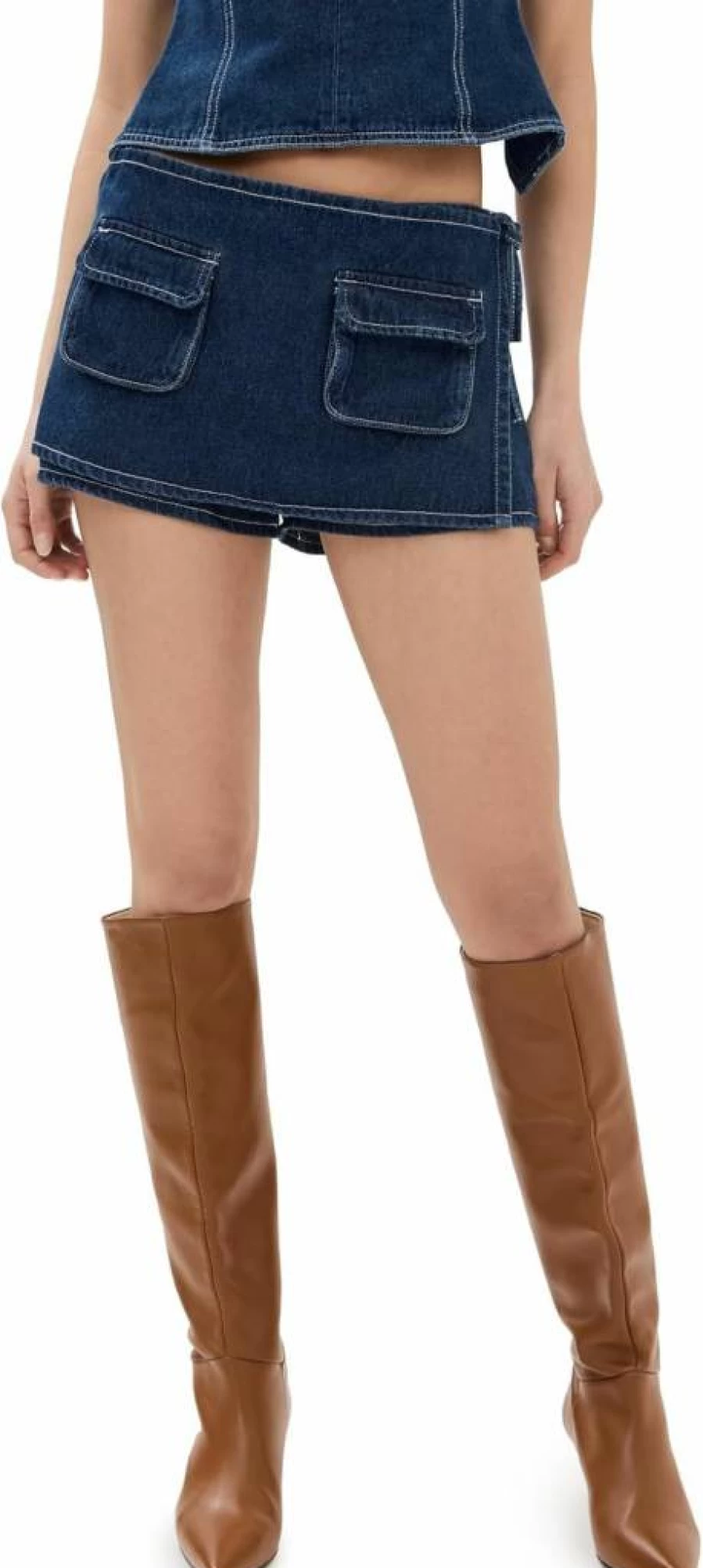 Lioness Women's Casual High-Waisted Skort with Pockets - Stylish Countryside Golf Tennis Skirt Shorts for Outdoor Activities