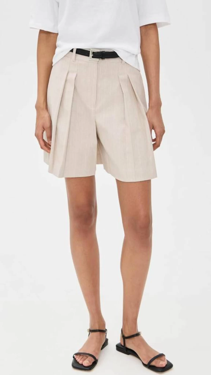 Theory Women's Pleated High-Waist Shorts - Classic Tailored Summer Shorts for Women