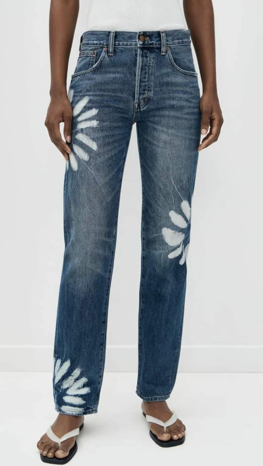 Madewell Women's Dean Straight Jeans - Comfortable Shibori Wash Denim Pants for Everyday Wear