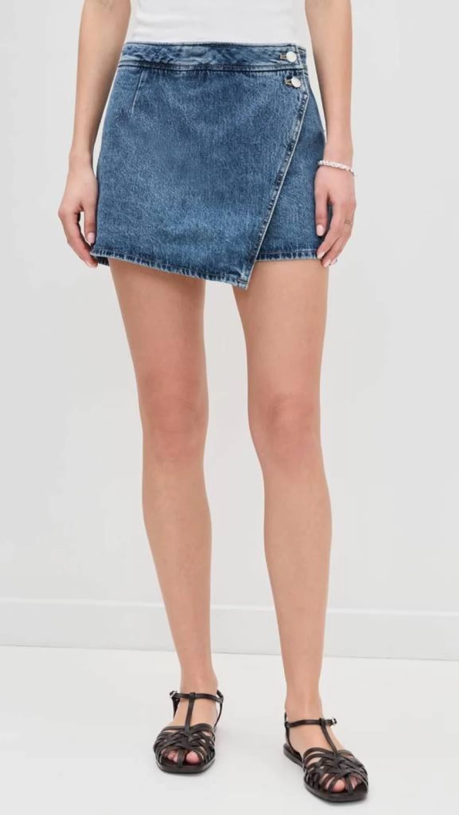 Madewell Women's Wrap Front Mini Skort - Stretchy High-Waisted Tennis Skirt with Shorts for Comfort