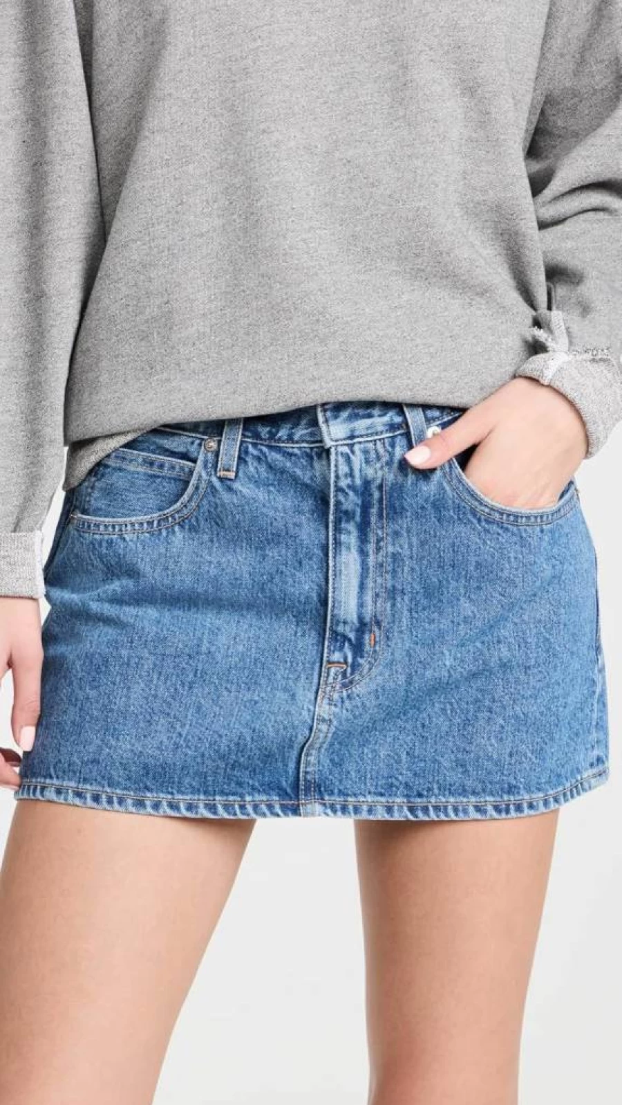SLVRLAKE Women's Low Rise Micro Mini Skirt - Stretchy Denim Short Skirt for Summer Fashion
