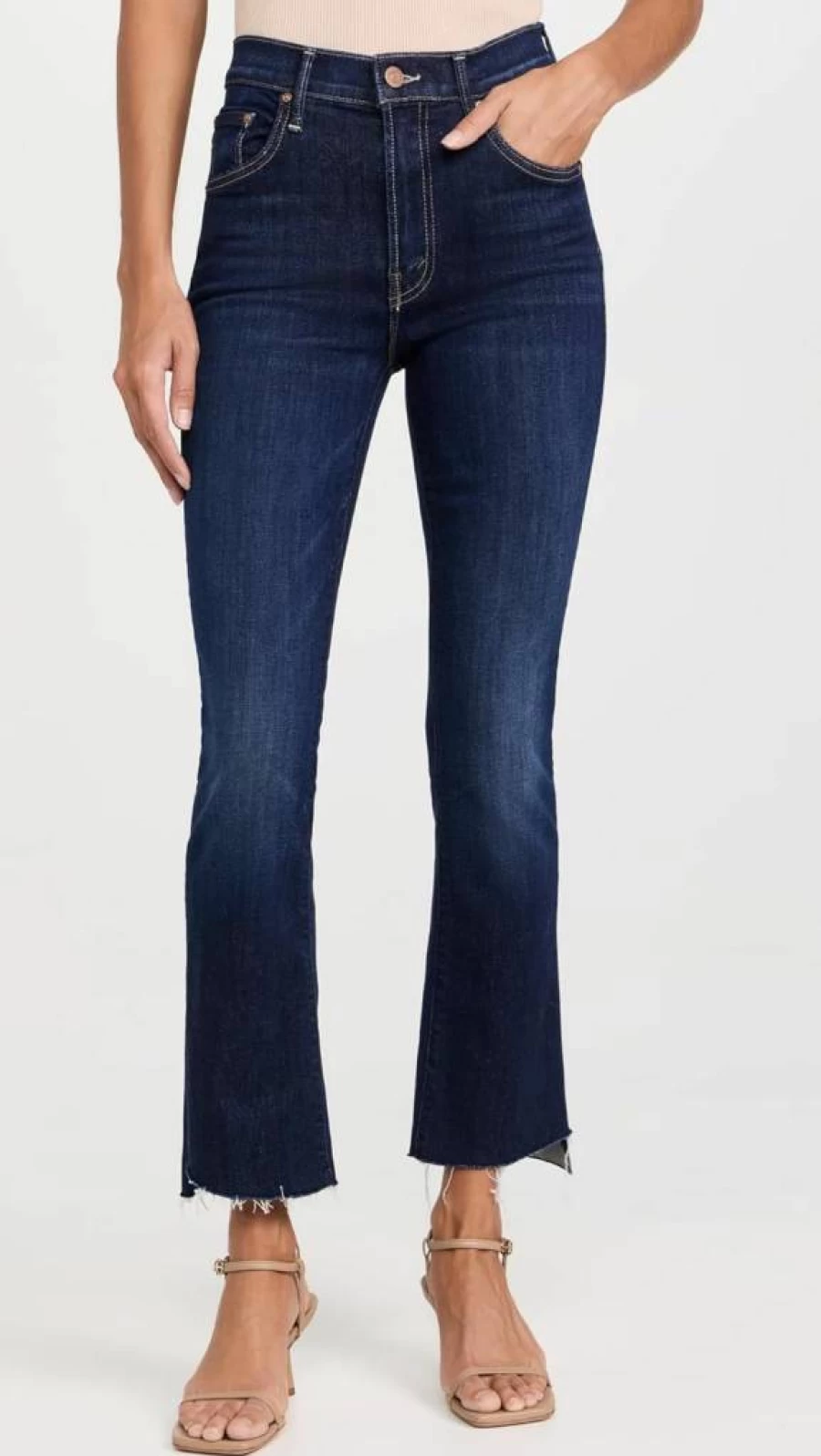 MOTHER Women's The Insider Crop Step Hem Frayed Jeans