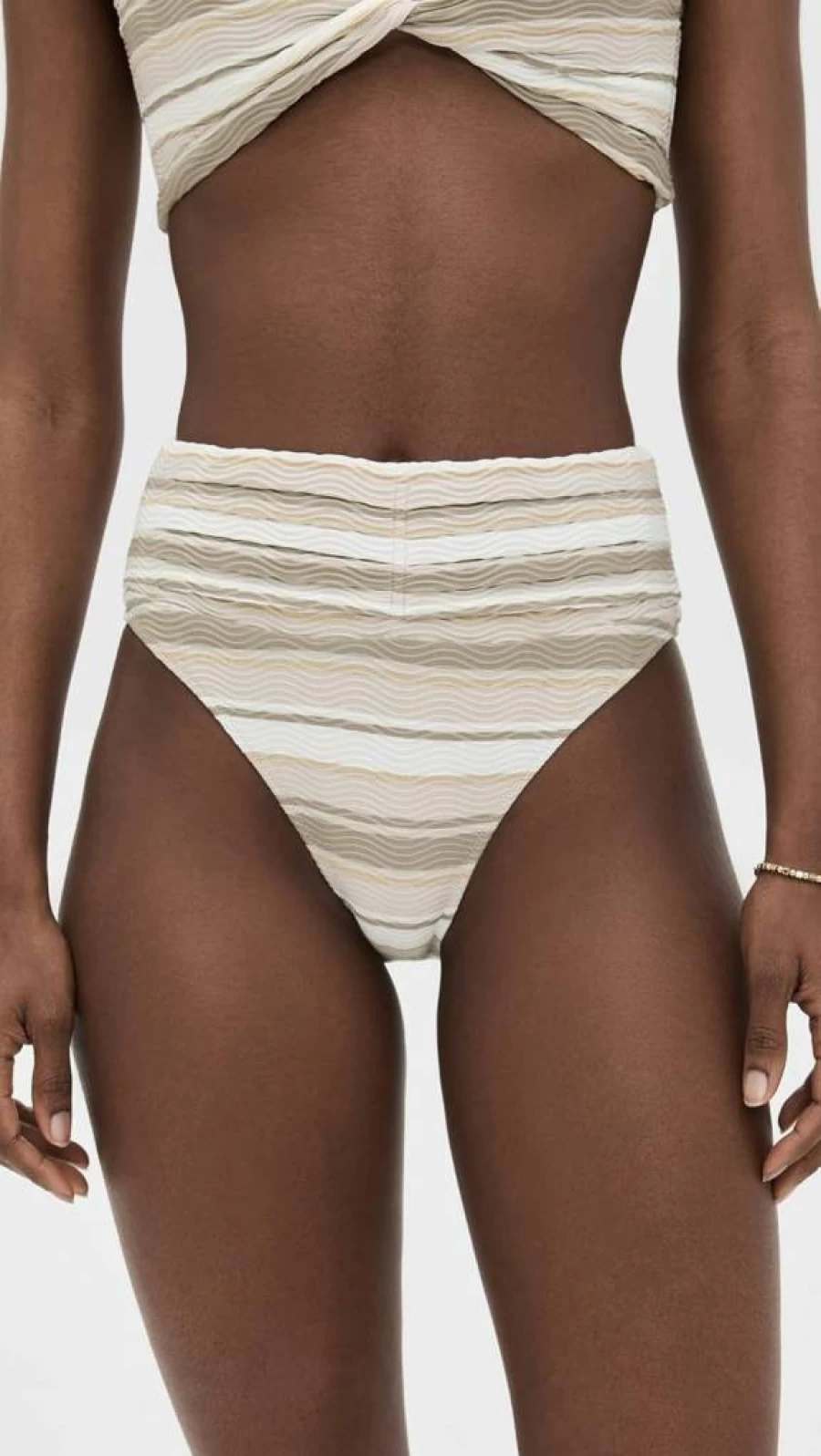 Ramy Brook Women's Striped Ivo Bikini Bottoms | High-Waisted Swimwear | Summer Beach Essentials