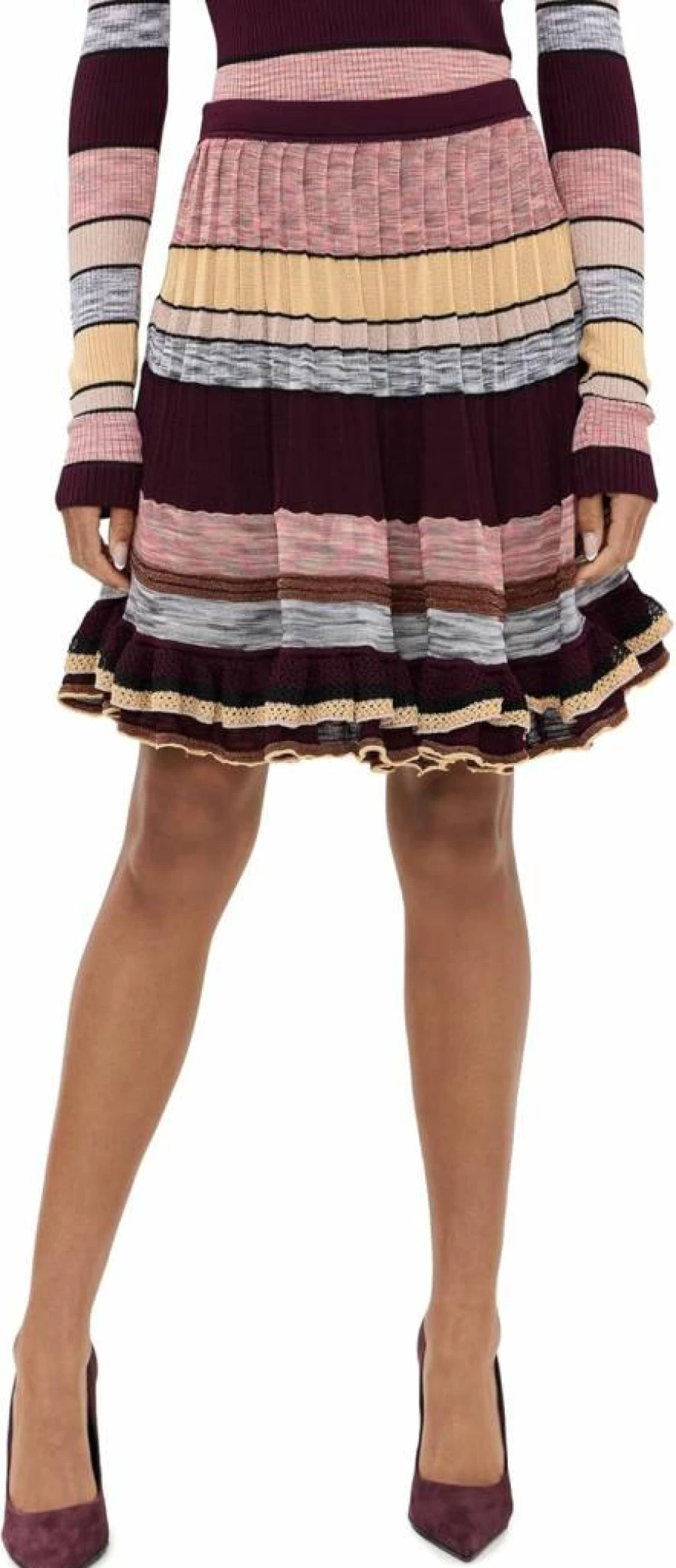 Ulla Johnson Women's Eios Skirt - Floral Printed Midi Skirt with Elastic Waist
