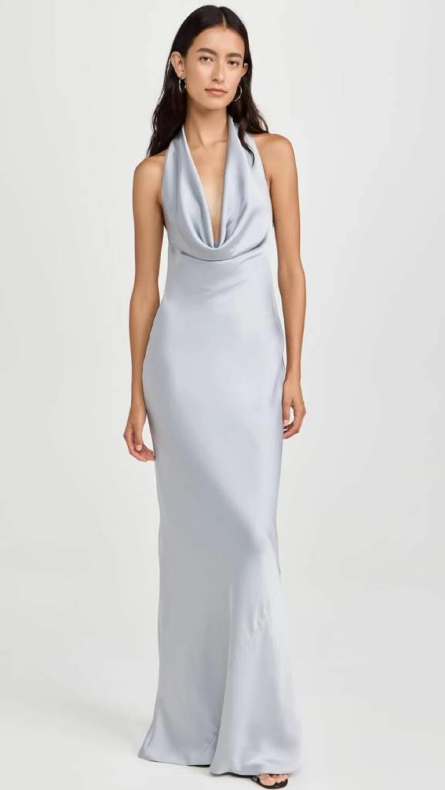 Norma Kamali Women's Halter Neck Drape Gown - Elegant Bias-Cut Evening Dress