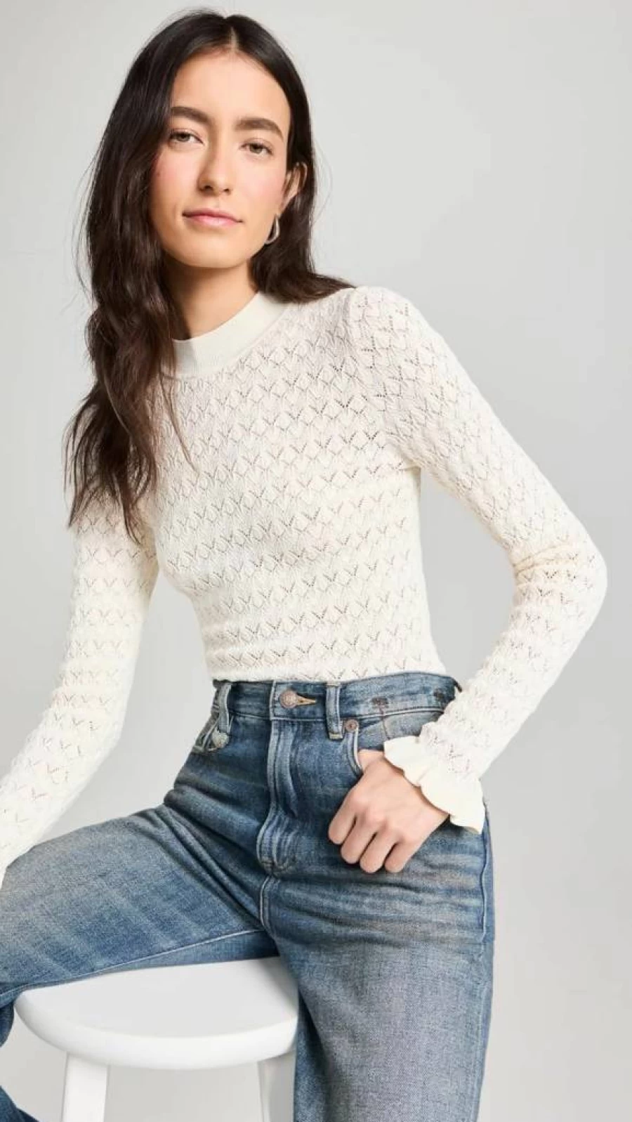 Sea Women's High Neck Fine Knit Sweater - Soft Gauge Knit Pullover