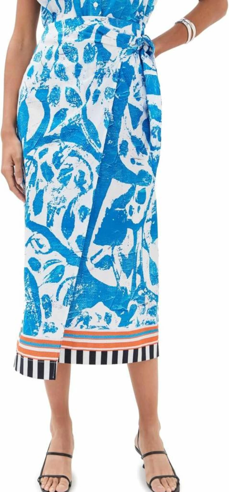Stella Jean Women's Midi Wrap Skirt - Elegant Floral Print Summer Skirt for Women