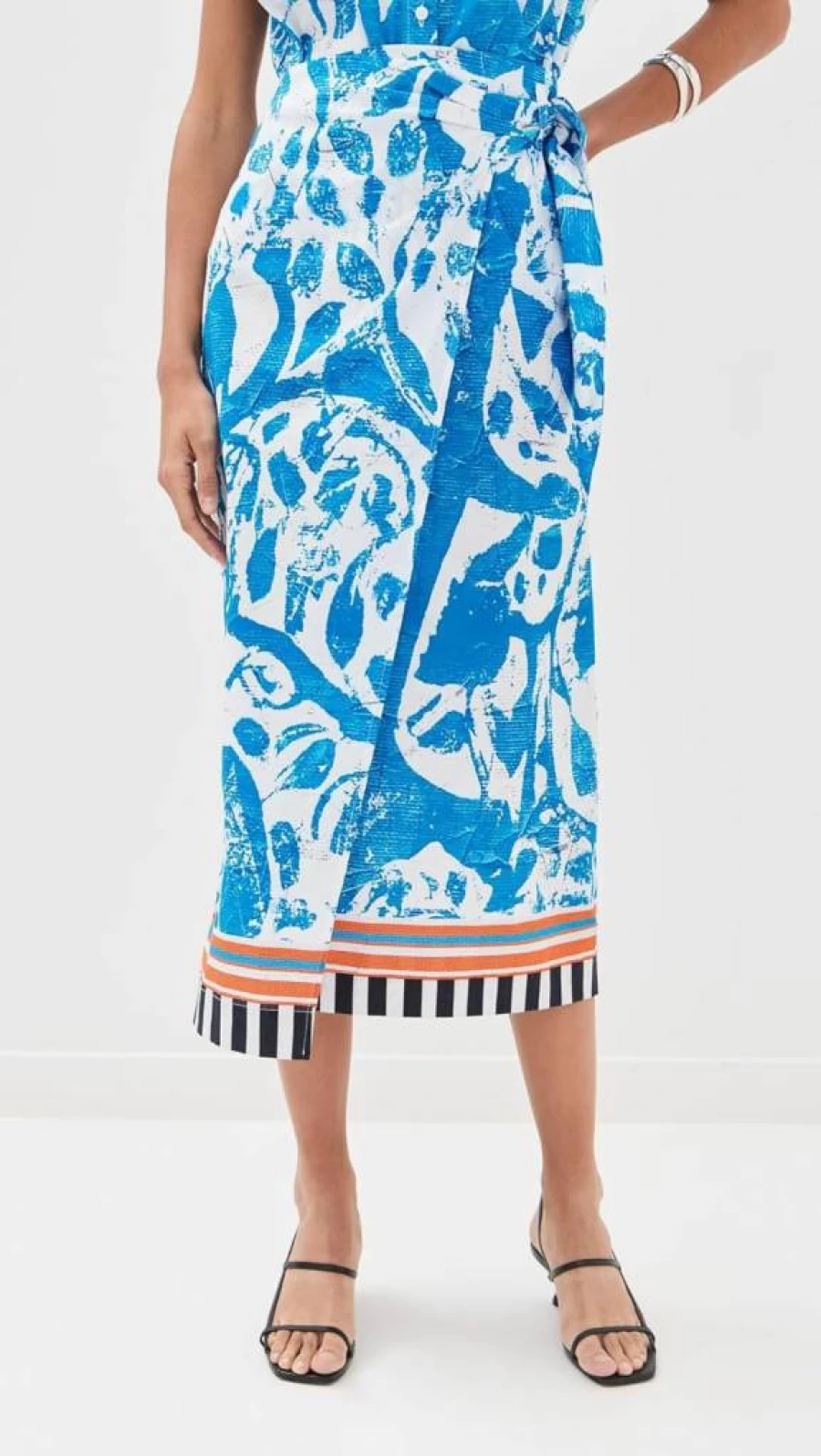 Stella Jean Women's Midi Wrap Skirt - Elegant Floral Print Summer Skirt for Women