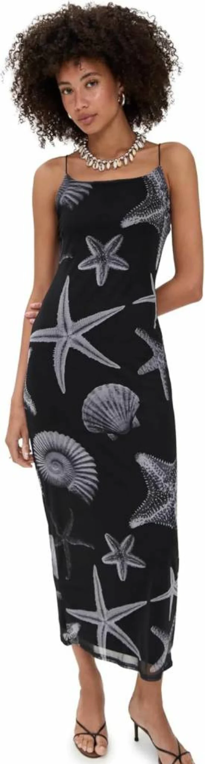 Never Fully Dressed Women's Seashell Mesh Cami Dress - Breathable Summer Beach Dress