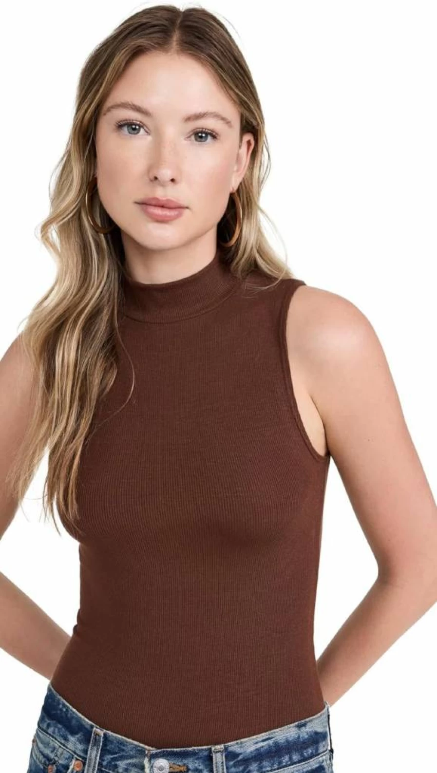 Ambitionist Women's Mock Neck Bodysuit - Stretchy Thong Tank Top for Women