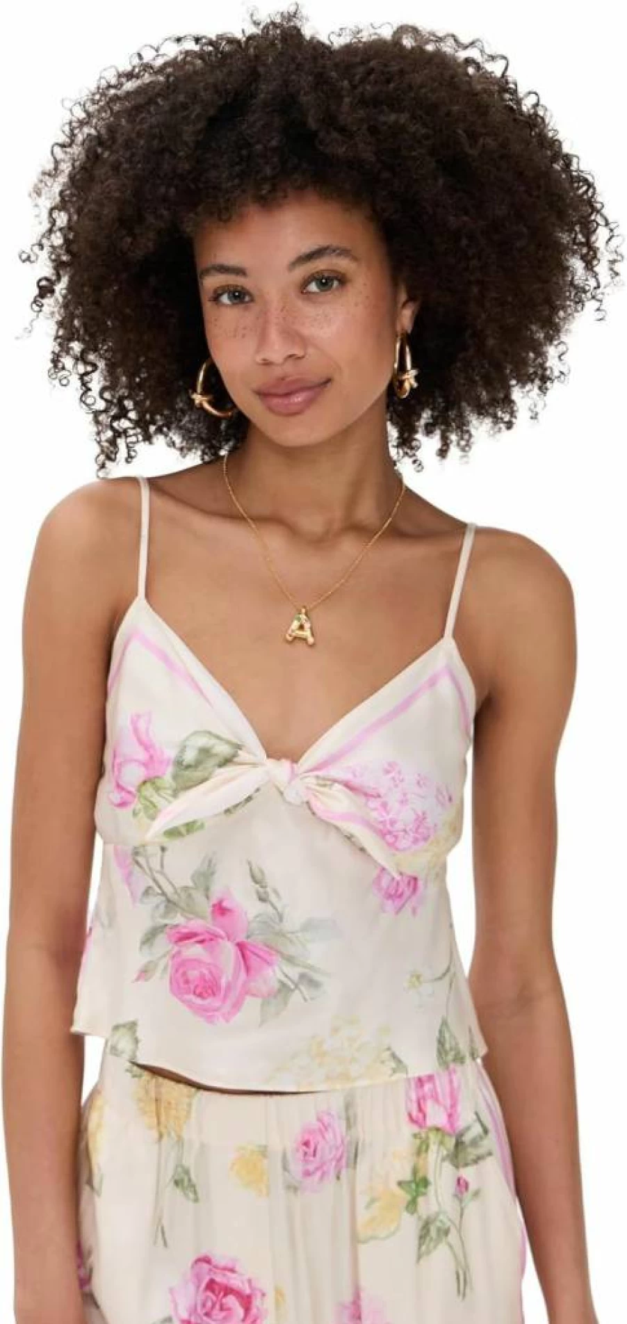 LOVESHACKFANCY Women's Emeraine Blouse - Floral Print Feminine Tops
