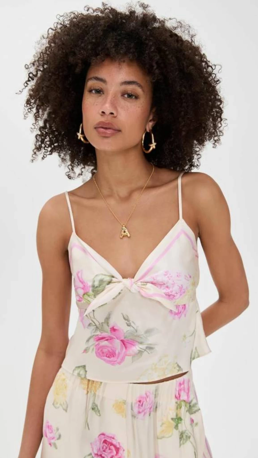 LOVESHACKFANCY Women's Emeraine Blouse - Floral Print Feminine Tops