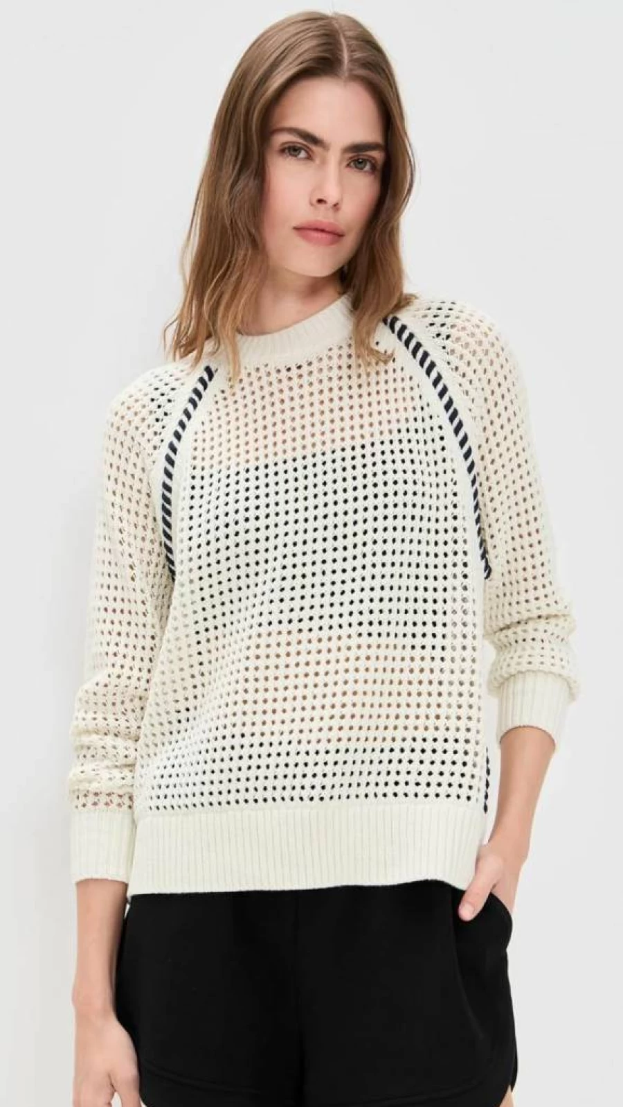 Sweaty Betty Women's Tides High Whipstitch Knit Sweater - Cozy Cable Stitch Pullover for Women