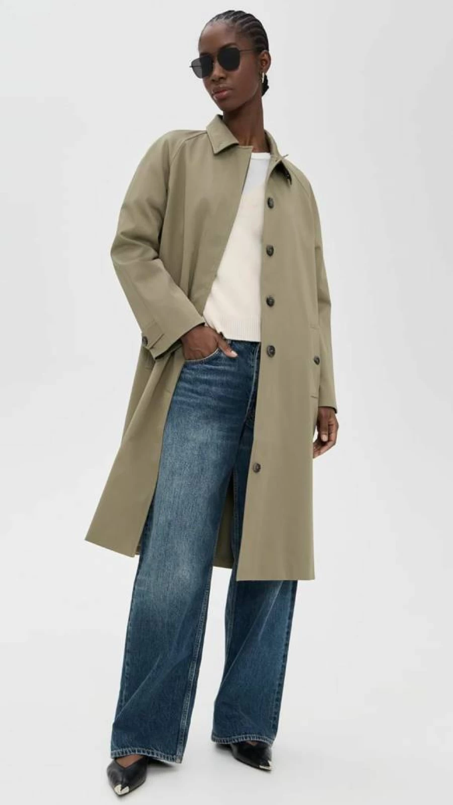 ANINE BING Women's Randy Oversized Trench Coat | Classic Long Waterproof Jacket | Luxury Outerwear for Women