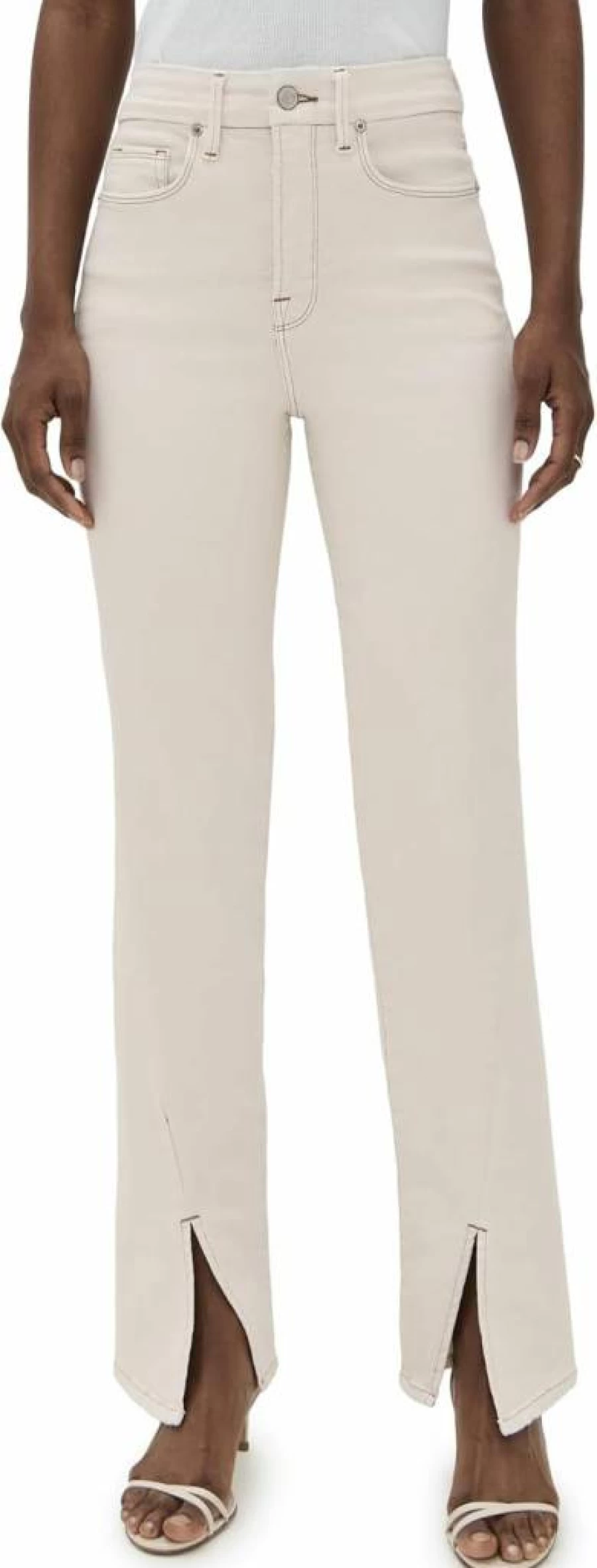 Good American Women's Good Boy Straight Leg Jeans - Classic Fit Denim Pants