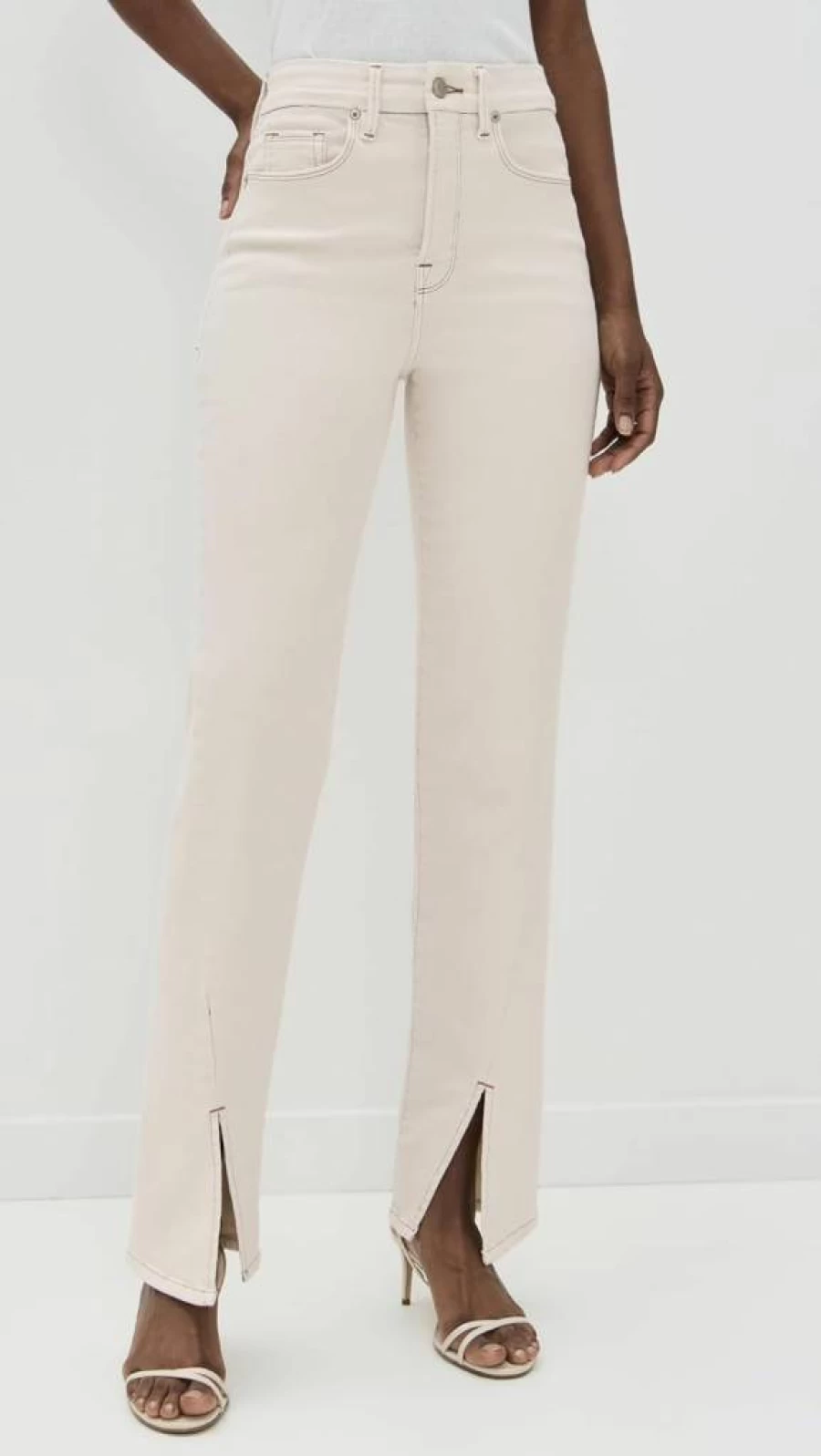 Good American Women's Good Boy Straight Leg Jeans - Classic Fit Denim Pants