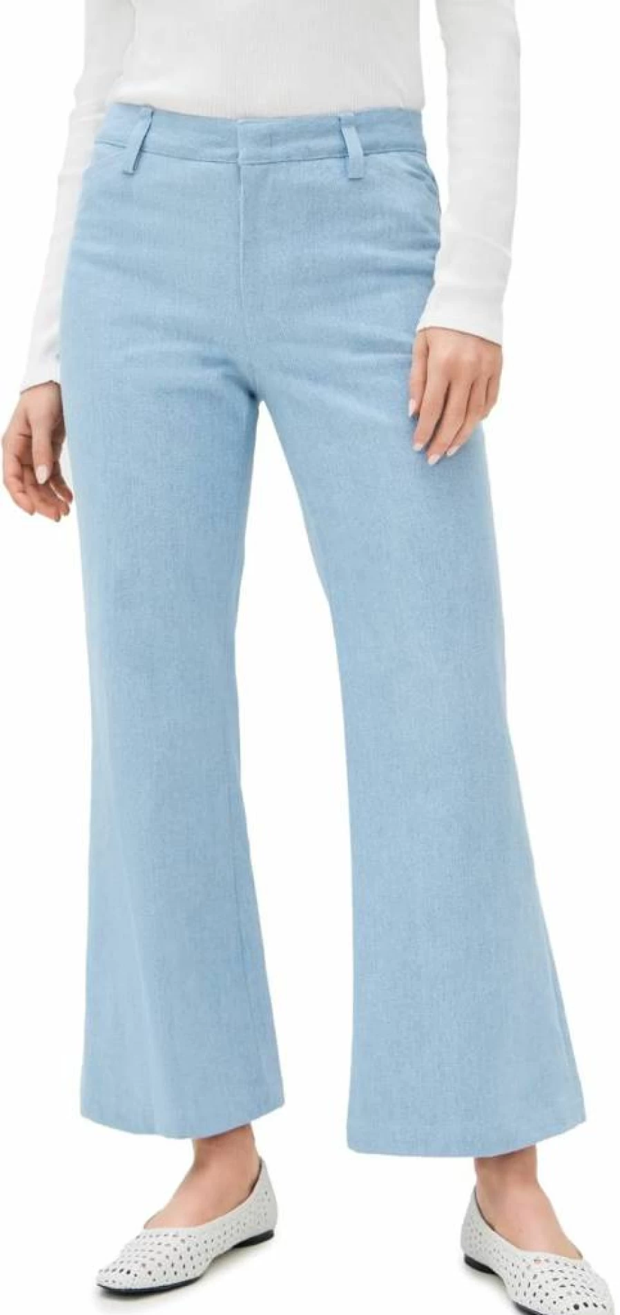 Vince Women's Cropped Flare Pants - Mid Rise Twill Trousers for Stylish Comfort