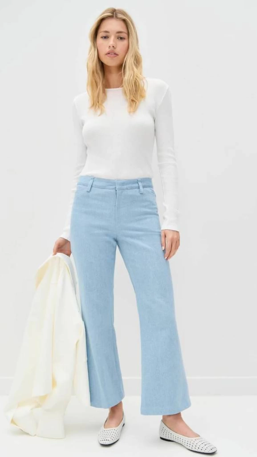 Vince Women's Cropped Flare Pants - Mid Rise Twill Trousers for Stylish Comfort