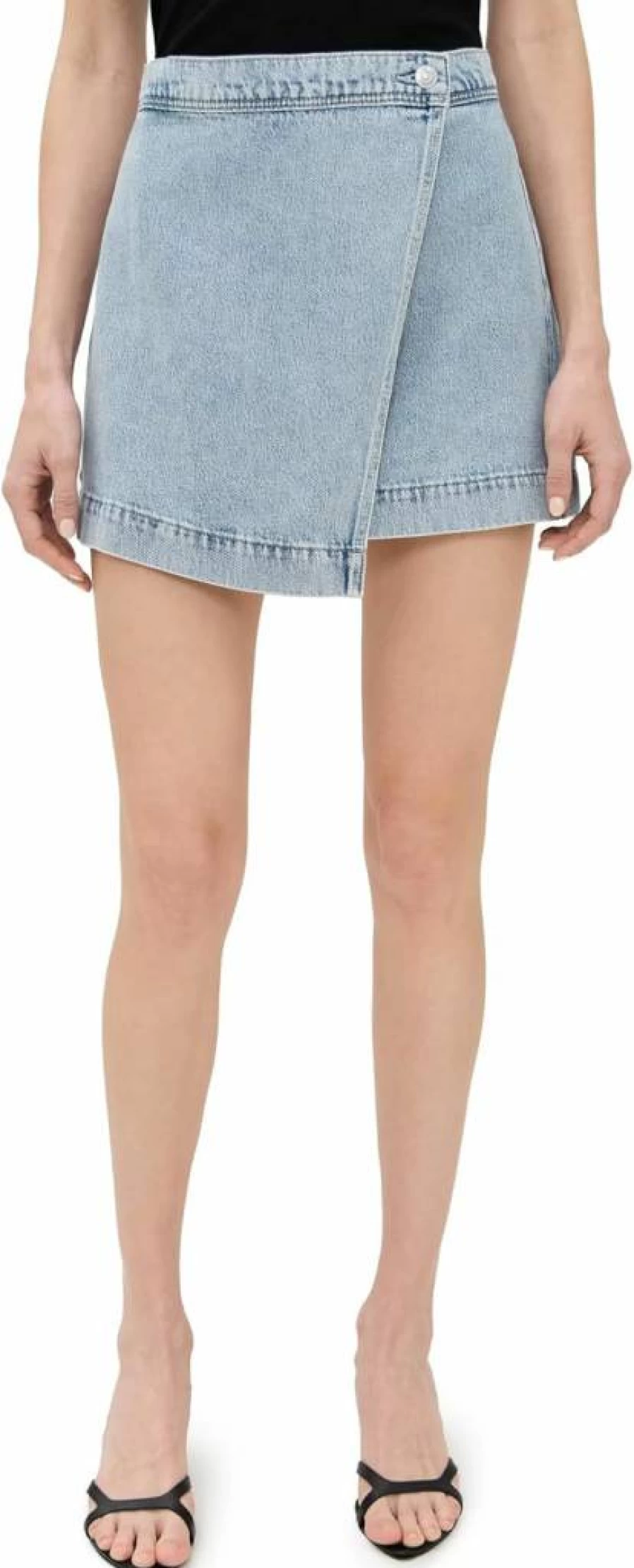 PAIGE Women's Aven Denim Skirt - Classic Fit Midi Length Casual Style