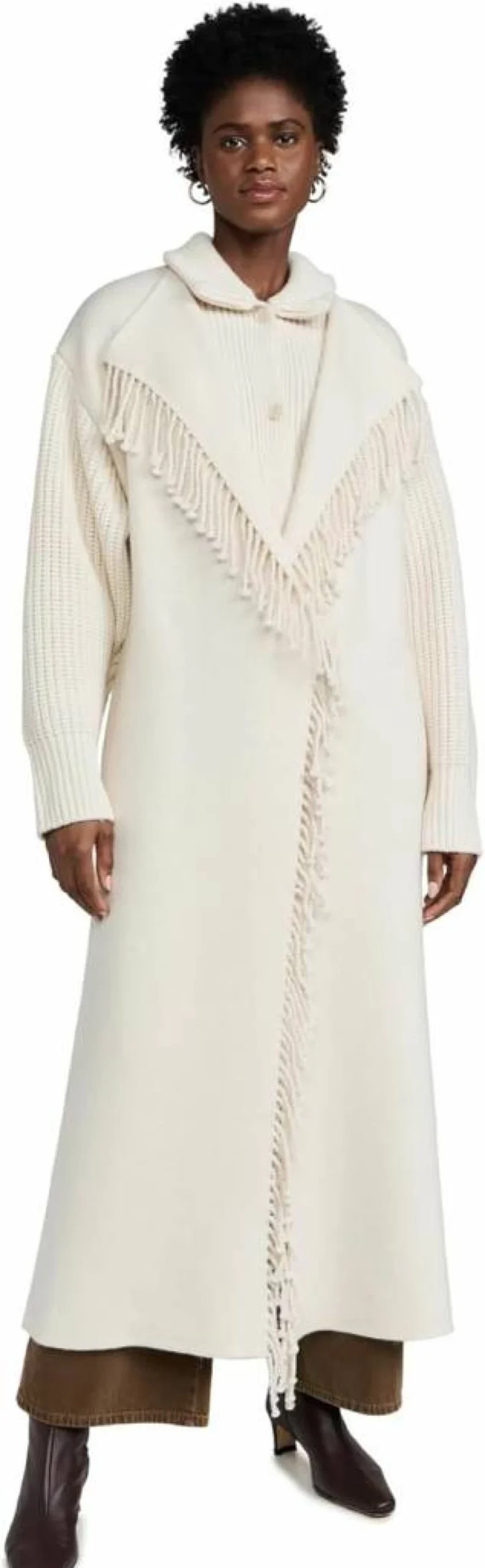 FRAME Women's Jacquard Fringe Coat - Elegant Embroidered Outerwear for Stylish Layering