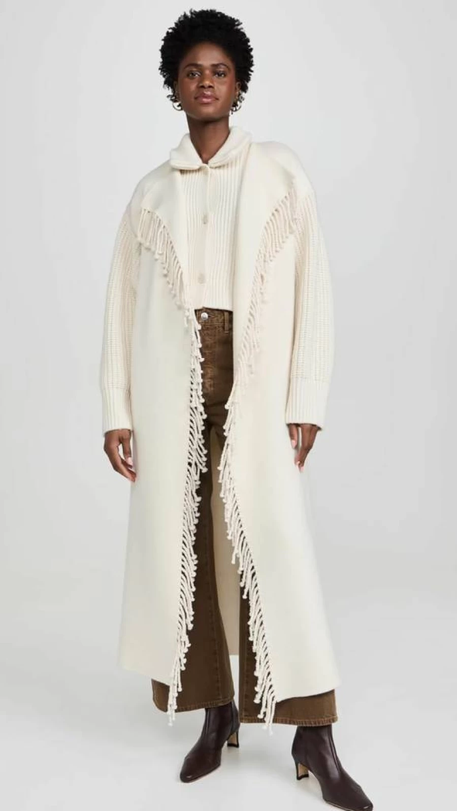 FRAME Women's Jacquard Fringe Coat - Elegant Embroidered Outerwear for Stylish Layering