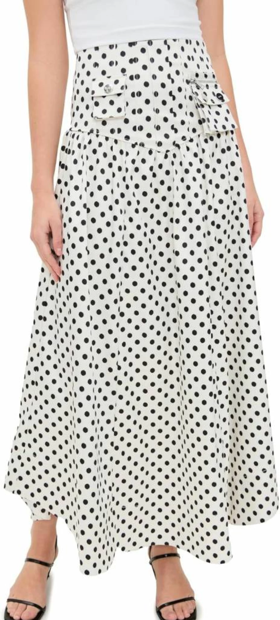 Ganni Women's Floral Print Satin Maxi Skirt with Side Pockets - Elegant Long Skirt for Women