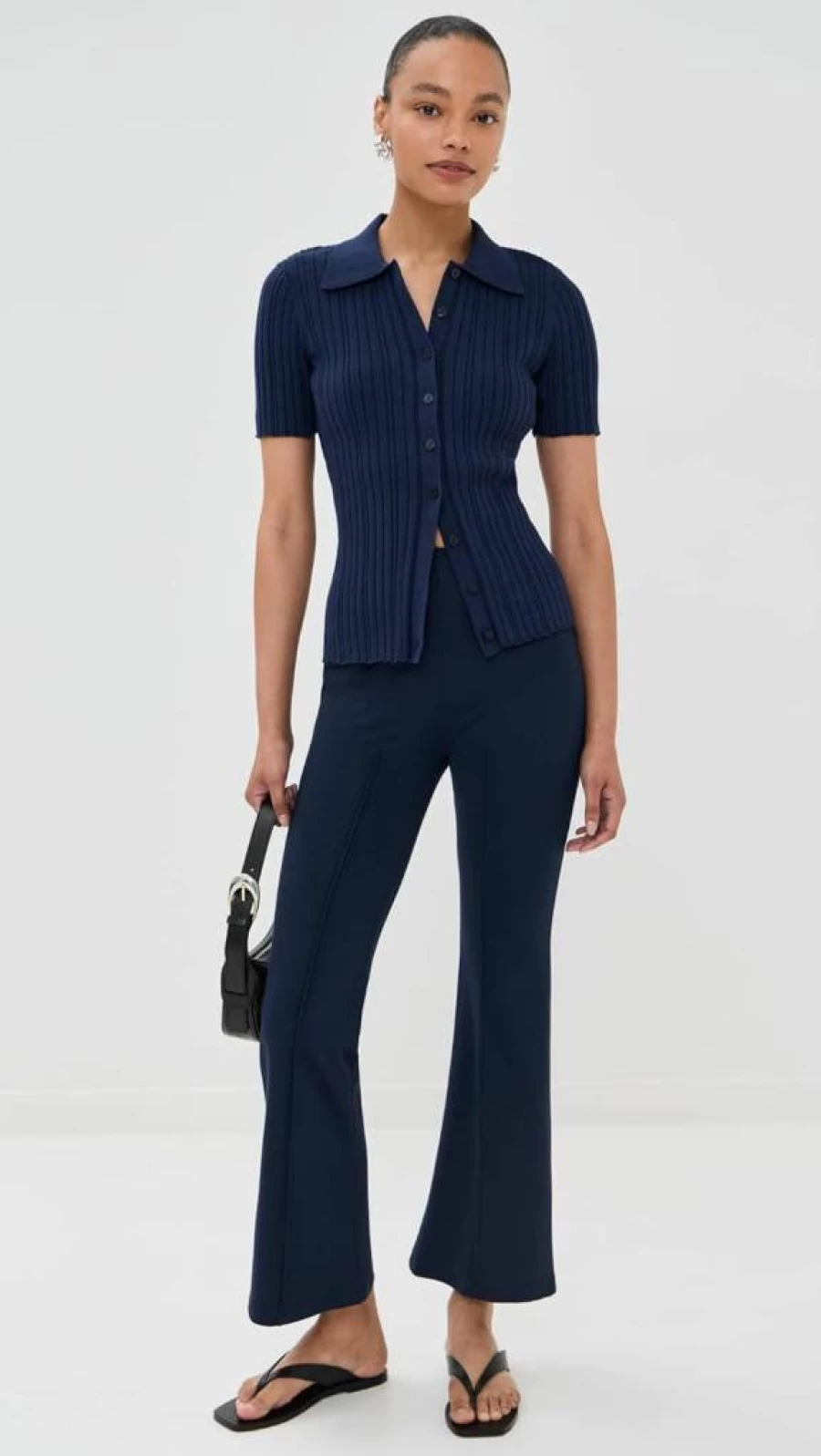 LE BOP Women's Eloise High-Waisted Pants - Comfortable Stretch Trousers for Casual & Office Wear
