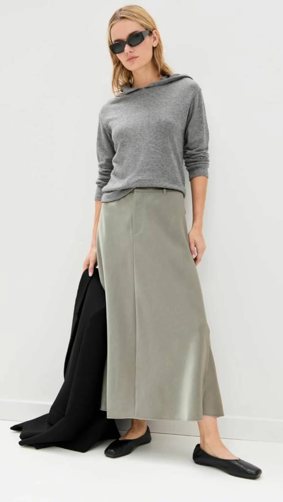 Vince Women's Satin A-Line Skirt Pants - Elegant High-Waist Trousers with Flowy Skirt Design