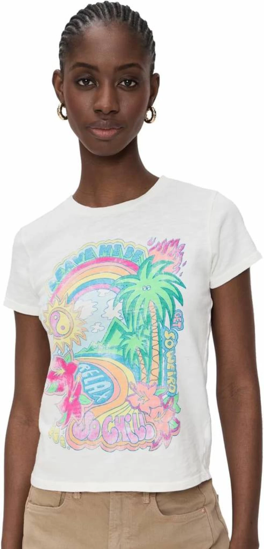MOTHER Women's The Lil Sinful Tee - Vintage Graphic T-Shirt for Women