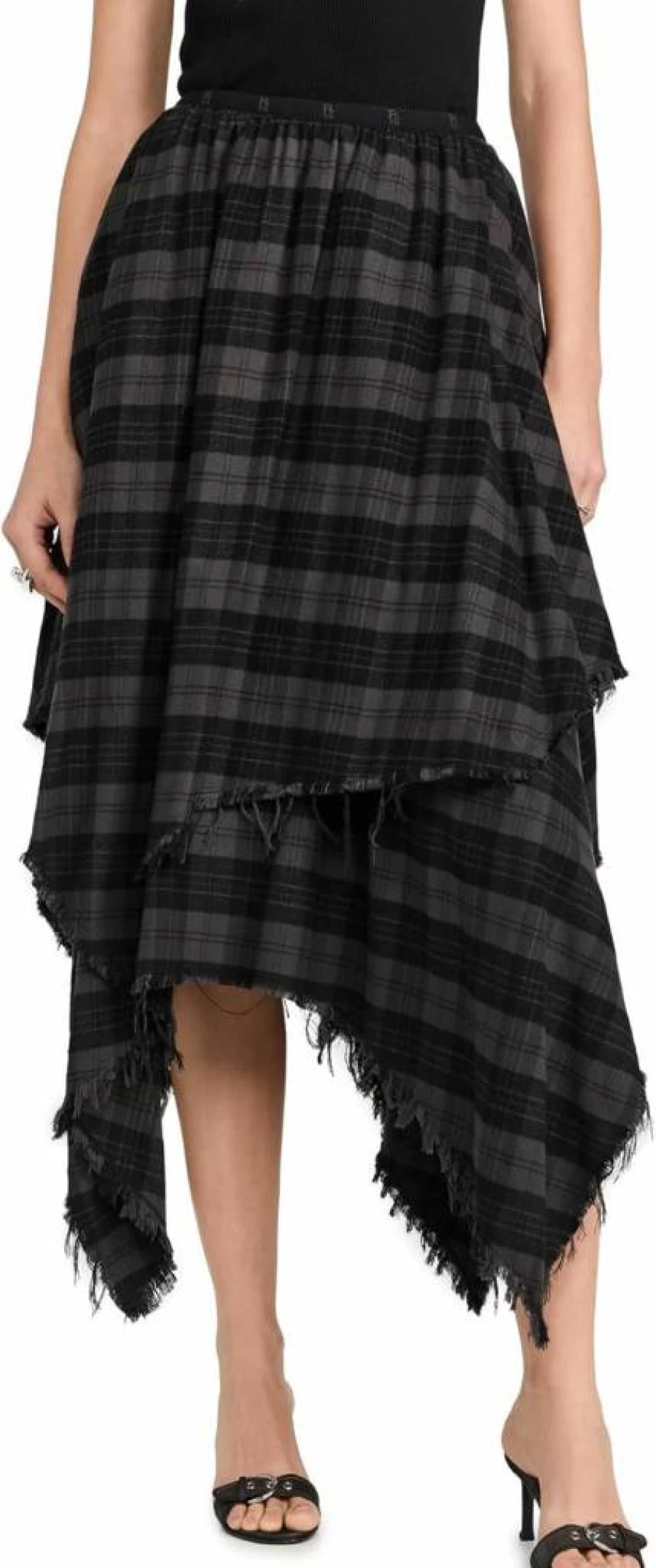R13 Women's Stylish Handkerchief Hem Skirt - Trendy Flared Denim Skirt for Women
