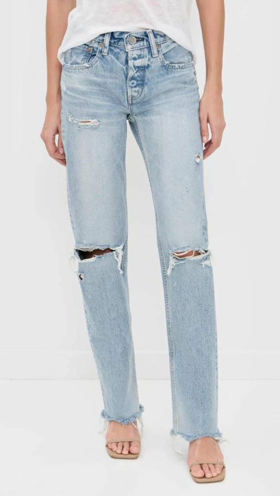 MOUSSY VINTAGE Women's Odessa Straight Leg Low Rise Jeans - Classic Blue Denim Pants