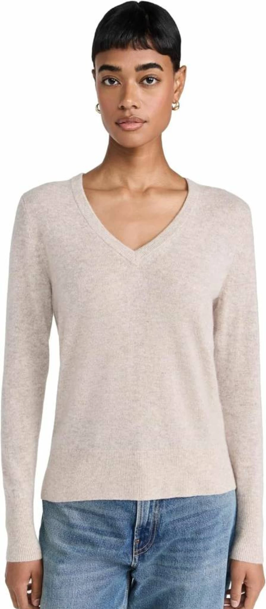 White + Warren Women's Luxury Cashmere V-Neck Sweater – Soft Pullover for Elegant Comfort
