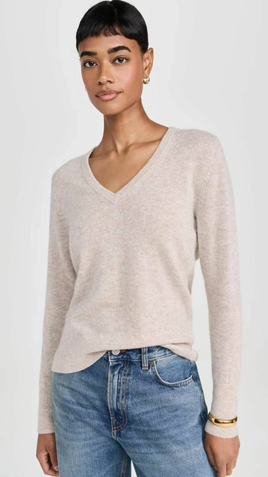 White + Warren Women's Luxury Cashmere V-Neck Sweater – Soft Pullover for Elegant Comfort