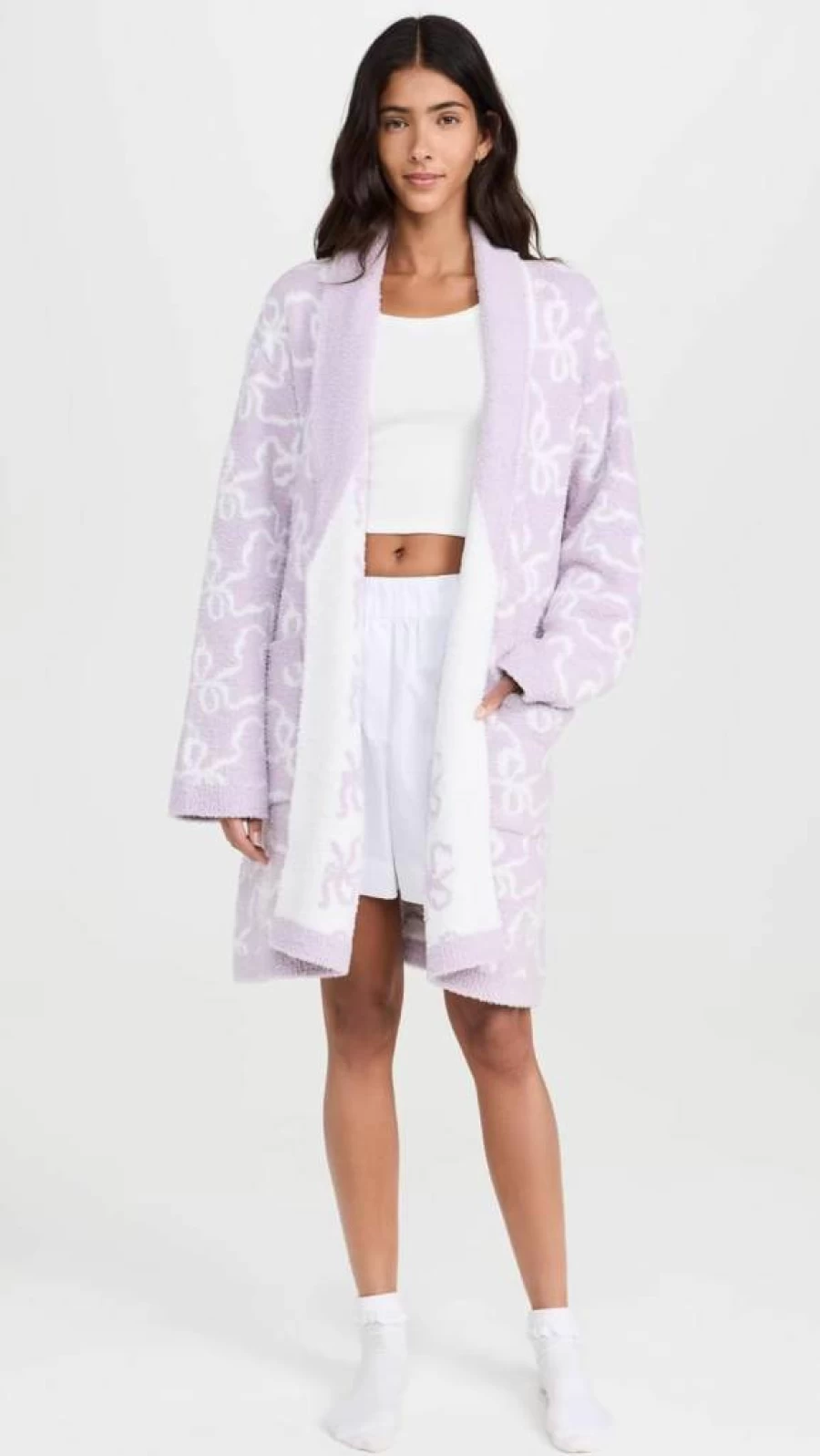 LOVESHACKFANCY Women's Floral Teddy Robe - Soft Plush Luxe Loungewear