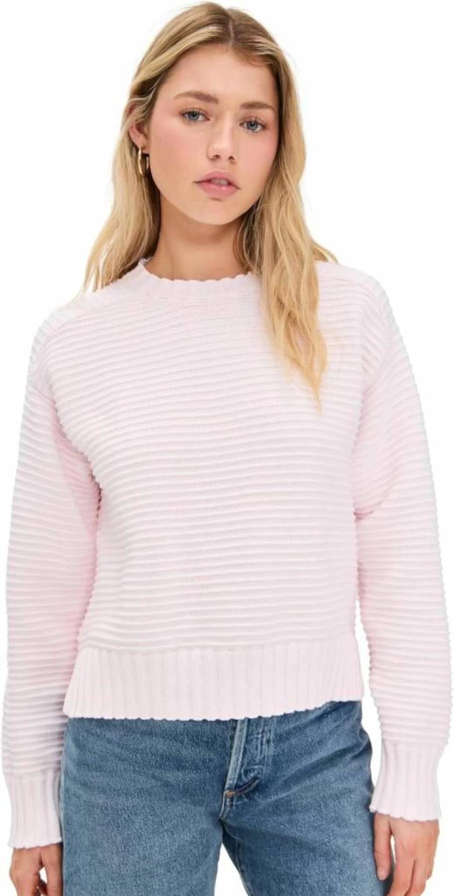 Pistola Denim Women's Adina Sweater - Barely Pink Marl - XS Size - Soft Denim Pullover
