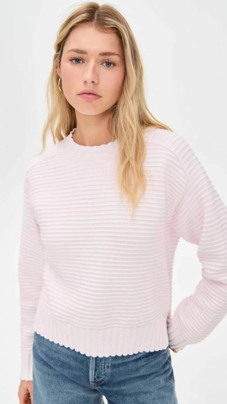 Pistola Denim Women's Adina Sweater - Barely Pink Marl - XS Size - Soft Denim Pullover