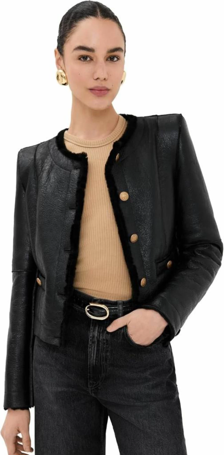 HALFBOY Women's Faux Shearling Alice Jacket - Cozy Winter Outerwear with Vintage Style