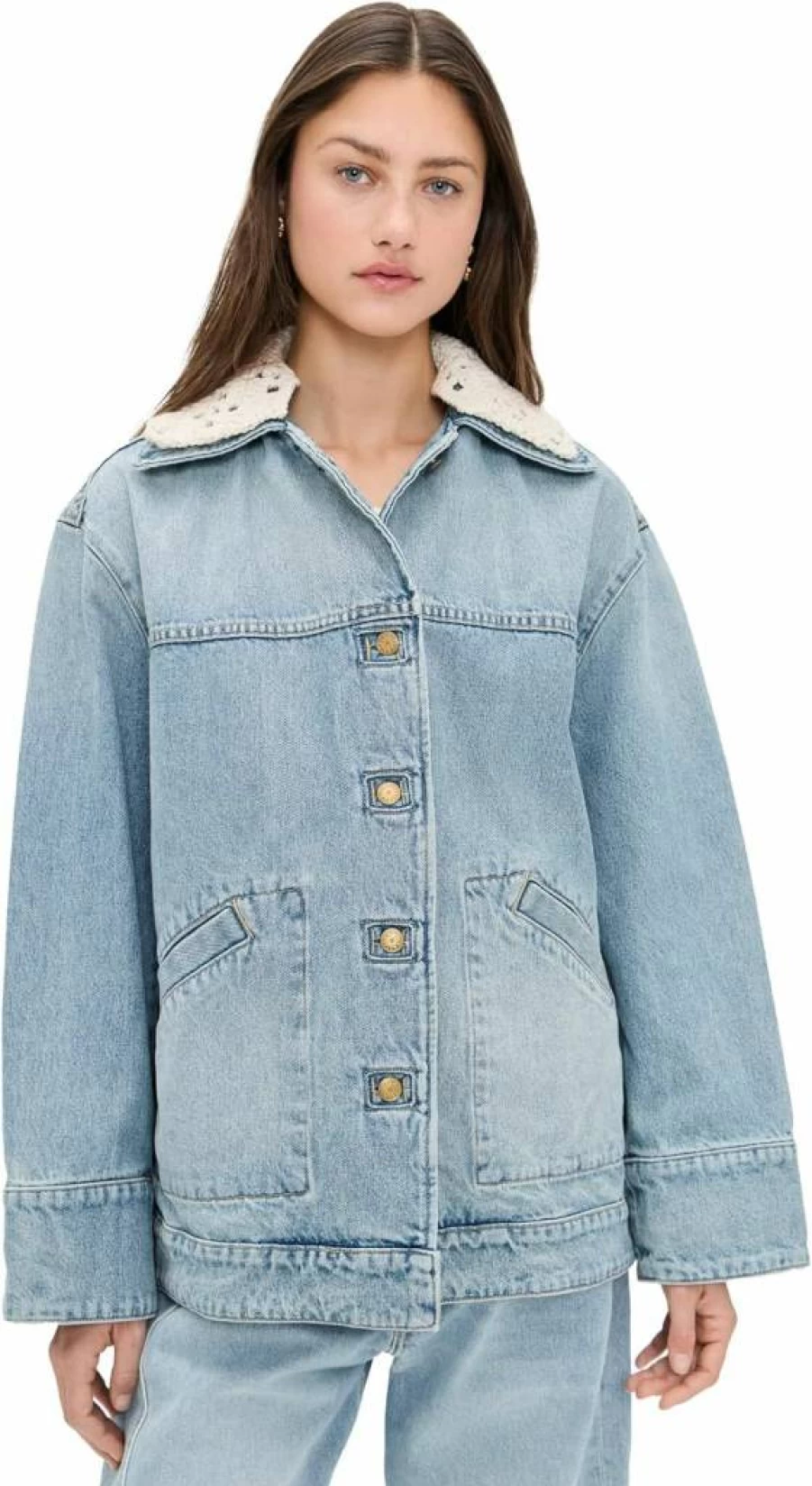 B SIDES Women's Crochet Collar Stadium Jacket - Vintage Inspired Baseball Outerwear
