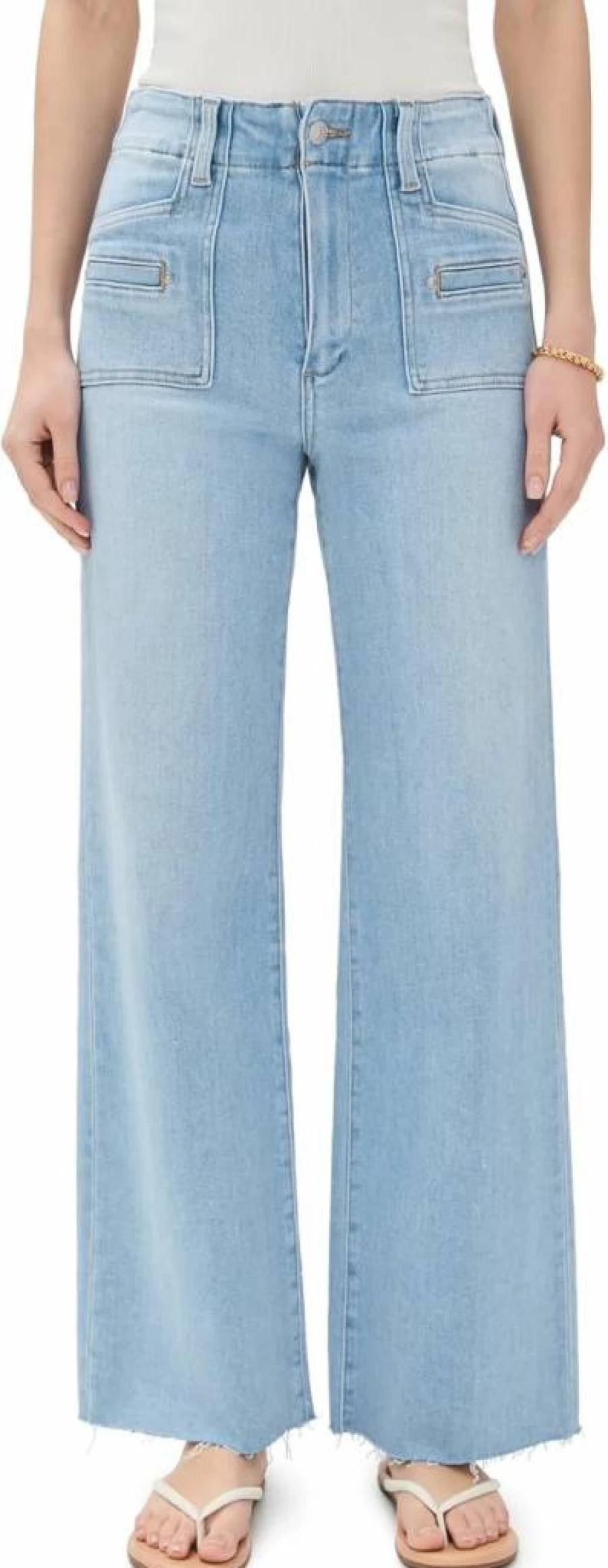 PAIGE Women's Anessa High-Rise Wide Leg Jeans - Classic Denim Pants for Women
