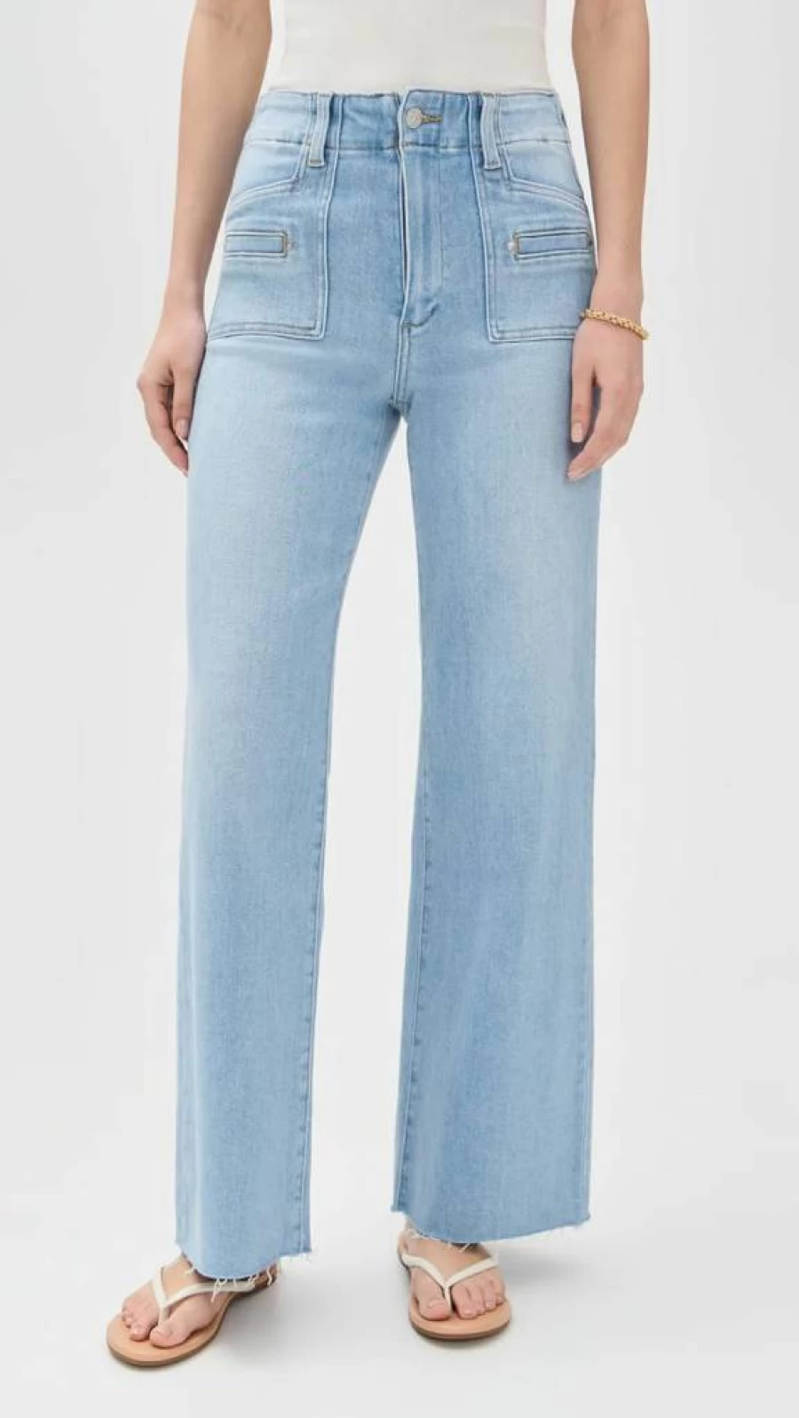 PAIGE Women's Anessa High-Rise Wide Leg Jeans - Classic Denim Pants for Women