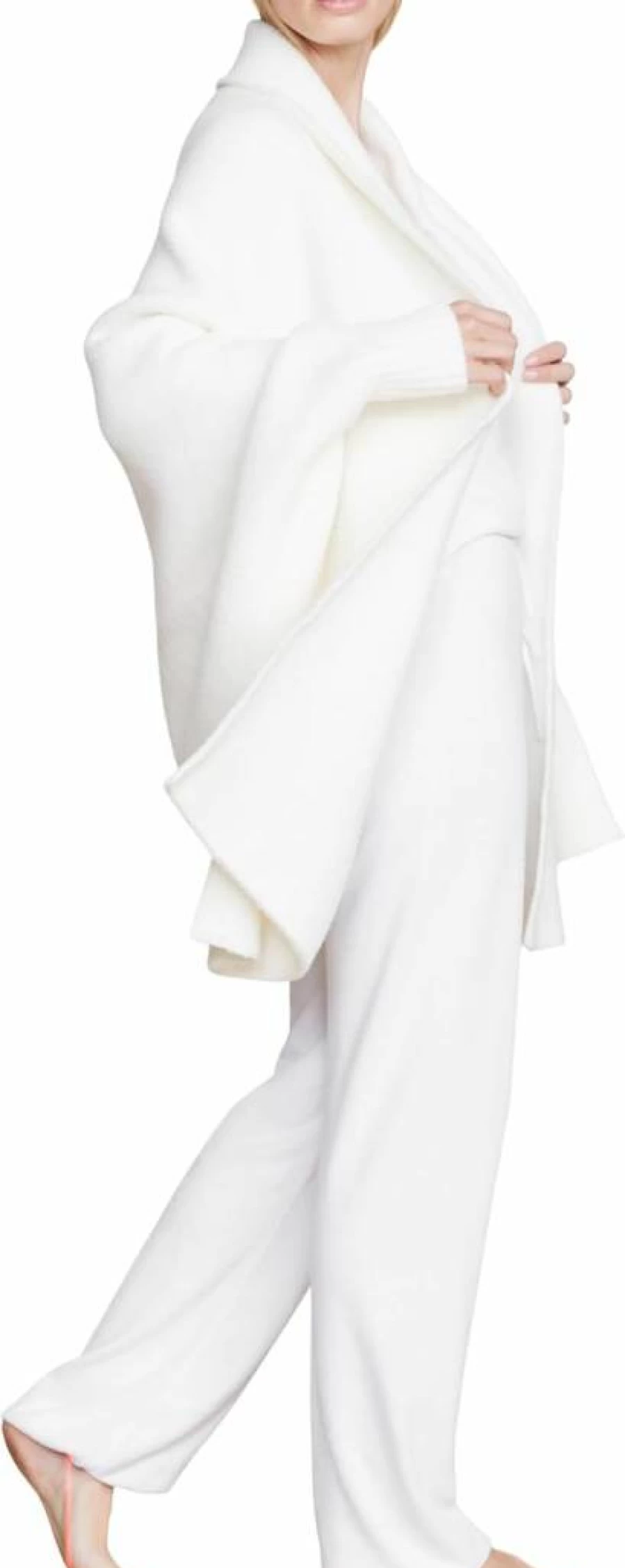 Barefoot Dreams CozyChic Lite Women's Wrap Blanket - Soft Plush Wearable Throw for Lounge & Travel