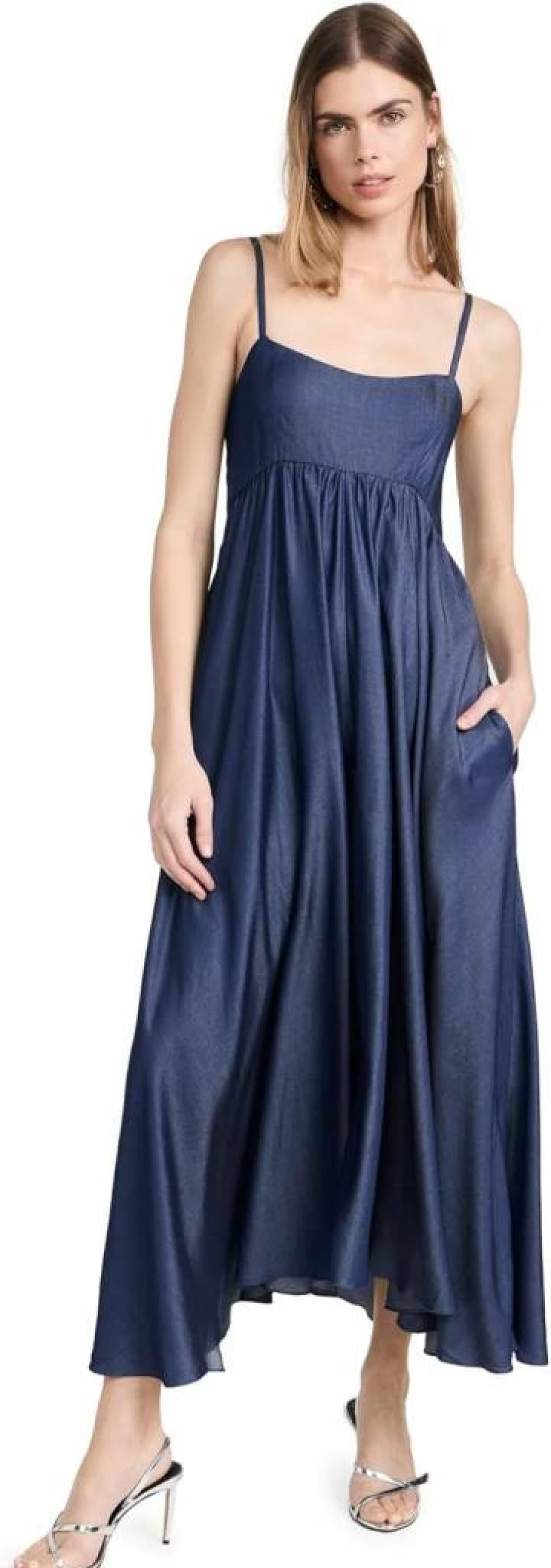 Azeeza Women's Rachel Midi Dress - Elegant Flowy A-Line Mid-Length Dress for Casual and Formal Occasions