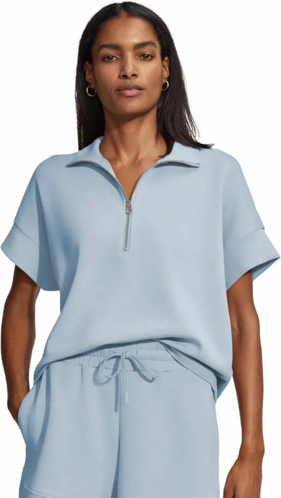 Varley Women's Ritchie Short Sleeve Casual Sweatshirt - Comfortable Cotton Blend Pullover for Everyday Wear