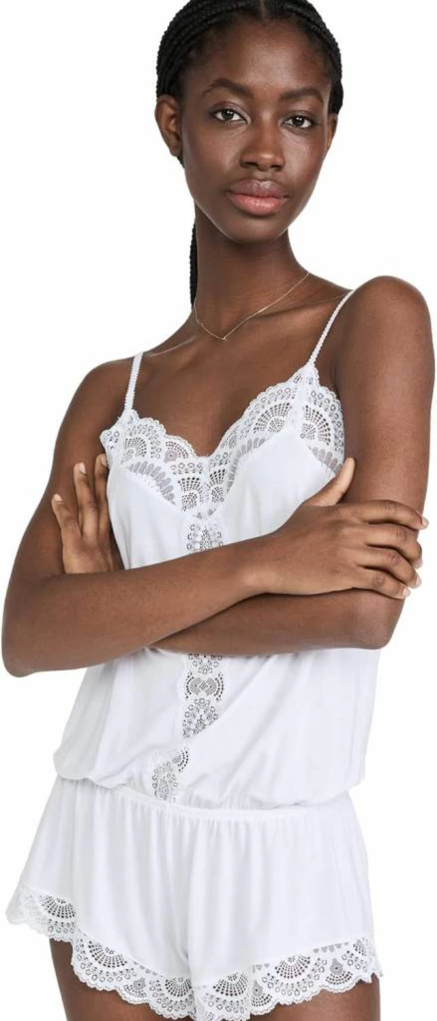 Eberjey Women's Mariana The Dreamer Teddy Lace Trim Sleepshirt - Soft Comfortable Nightwear