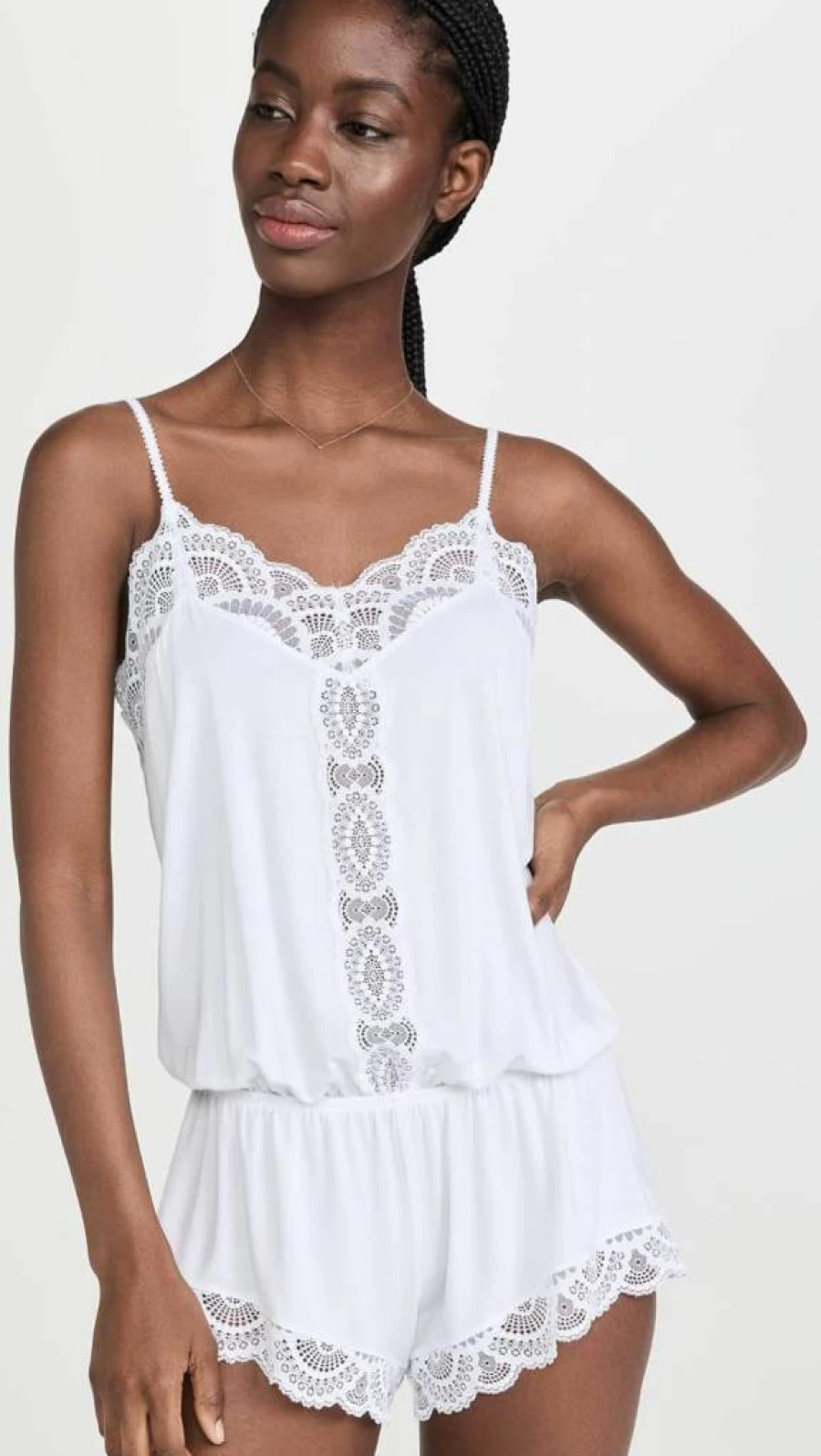 Eberjey Women's Mariana The Dreamer Teddy Lace Trim Sleepshirt - Soft Comfortable Nightwear