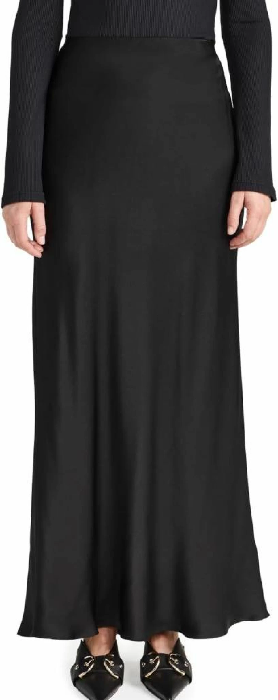 ANINE BING Women's Silk Maxi Skirt - Elegant Long Bar Skirt for Women