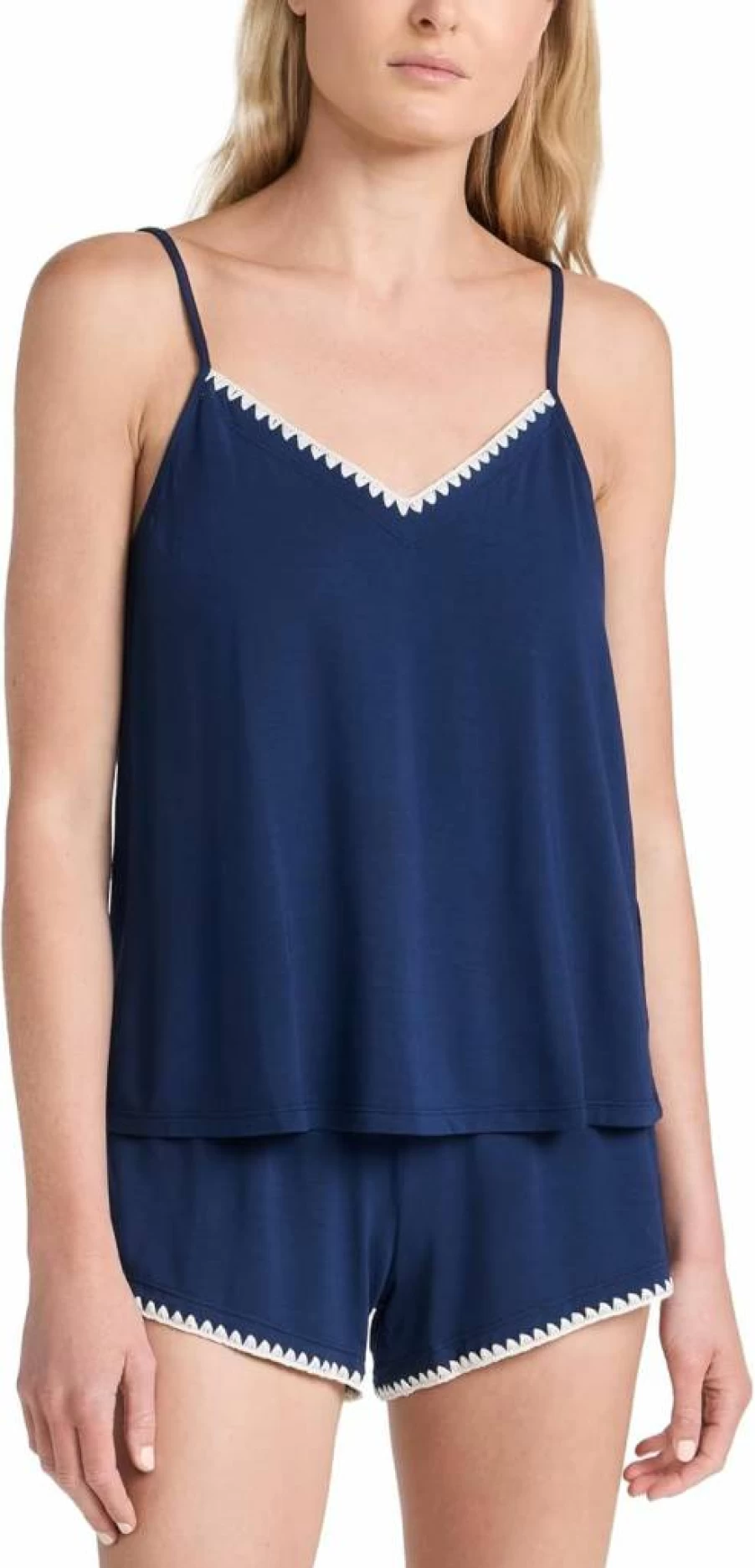 Eberjey Women's Frida Whip Stitch Pajama Shorts Set - Comfortable Sleepwear & Lounge Pajamas